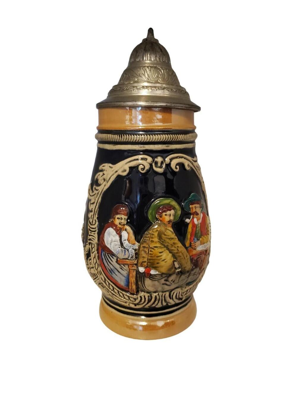 Vintage West Germany Lidded Beer Stein Octoberfest Beerfest